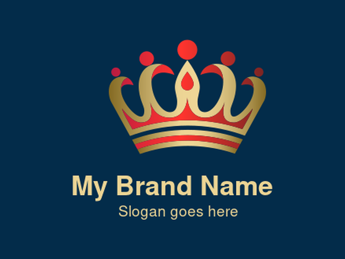 Elegant Gold and Red Royal Crown Logo - Ideal for Luxury Brands, Premium Services, Hospitality, and Entertainment Industries Seeking a Symbol of Royalty, Excellence, and Exclusivity